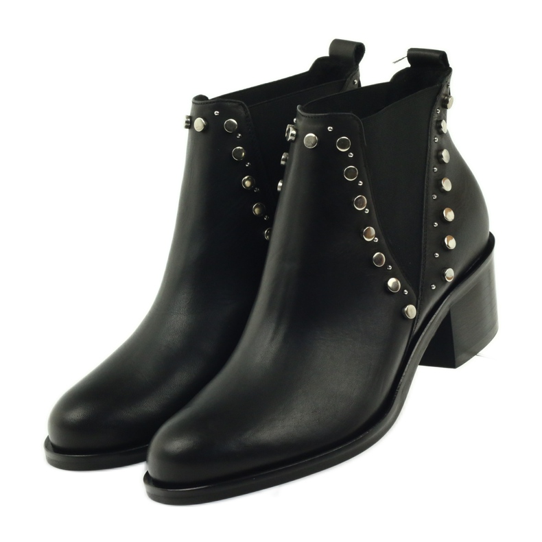 Black winter boots with studs Badura 7874 4