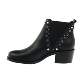 Black winter boots with studs Badura 7874 2