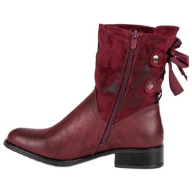 Forever Folie Fashionable burgundy boots red 1