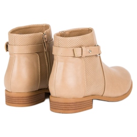 Abloom Beige ankle boots with a zipper black brown 1