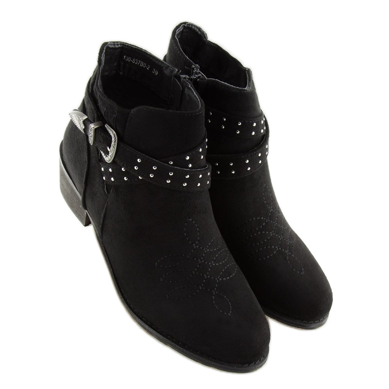 Black low-heeled boots 100-837B0-2 Black 2 Black low-heeled boots 100-837B0-2 Black 2
