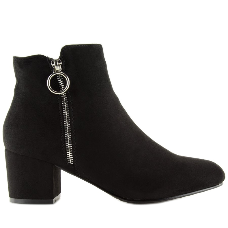 Black low-heeled boots 9407 black 2