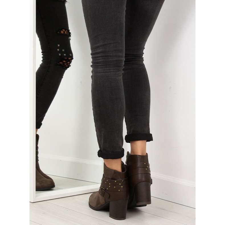 Brown G-36 Taupe boots on a stable heel 2