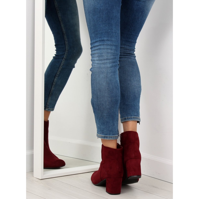 Burgundy high-heeled boots F780 wine red 1