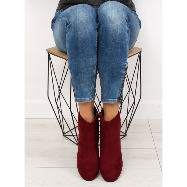 Burgundy high-heeled boots F780 wine red 2