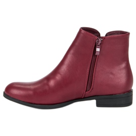 Anesia Paris Burgundy boots on a flat heel red 1