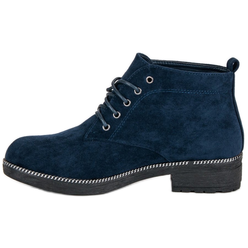 Nio Nio Lace-up Suede Booties blue 1