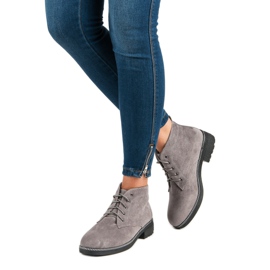 Nio Nio Lace-up suede ankle boots grey 1