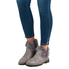 Forever Folie Slip-on suede ankle boots grey 1
