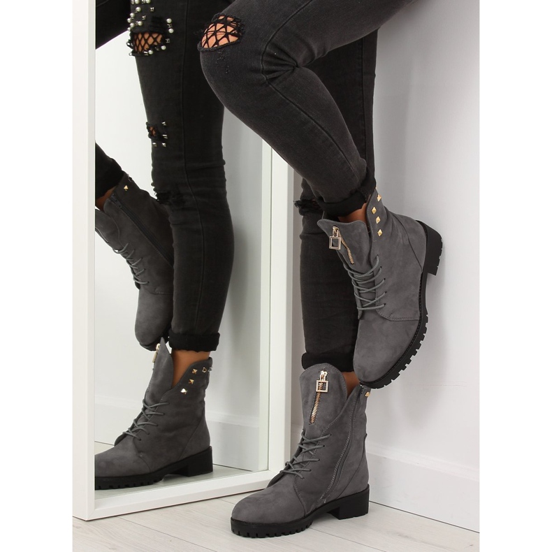 Gray Workery boots HX-015 Gray grey 2