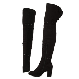 Black high-heeled boots 539-1 Black 1