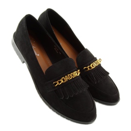 Black Women's black loafers HW308 Black 1