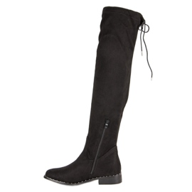 Seastar Over-the-knee boots on a flat heel black 1
