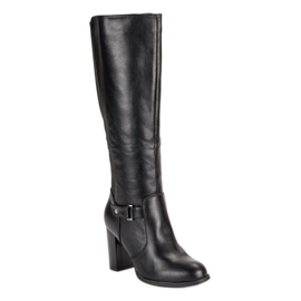 Seastar Comfortable high-heeled boots black 1