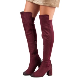 VINCEZA maroon boots red 1