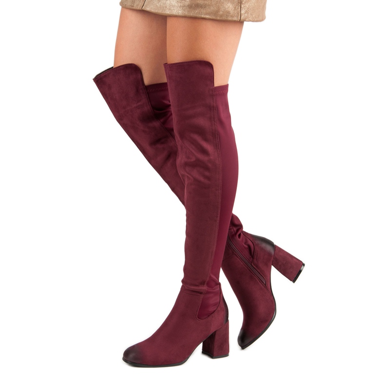 VINCEZA maroon boots red 2 VINCEZA maroon boots red 2
