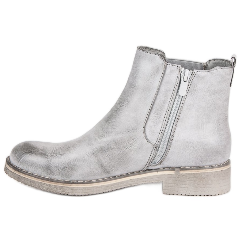 Forever Folie Gray flat-heeled ankle boots grey 1