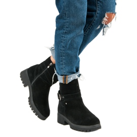 Warm leather boots black 2