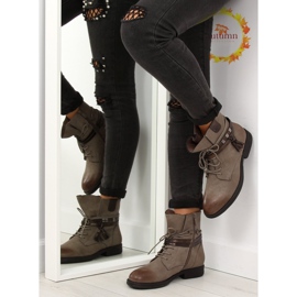 Women's beige and brown boots BH52-KB khaki 1
