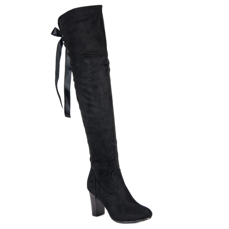 Forever Folie Elegant high-heeled thigh-high boots black 1