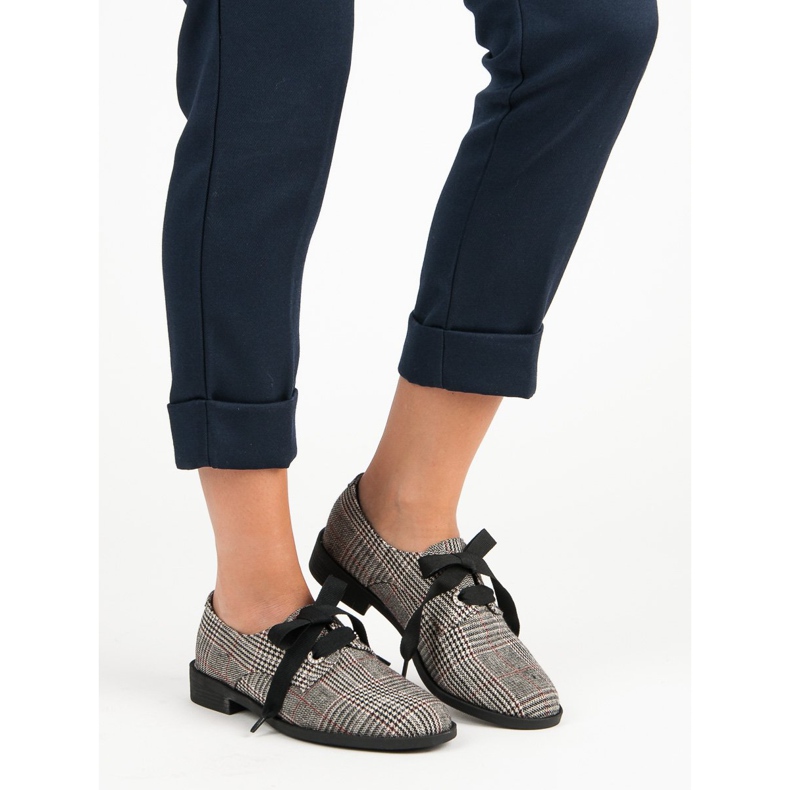 Tied Checked Shoes VICES grey 1