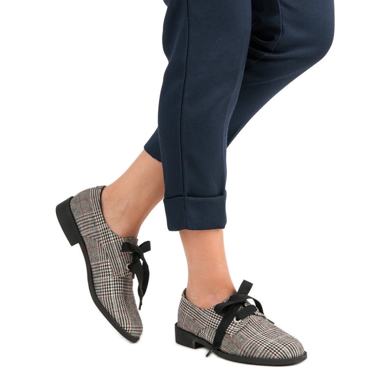 Tied Checked Shoes VICES grey 2
