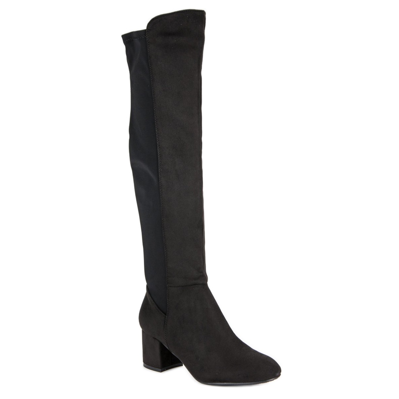 Super Me Heeled suede boots black 1
