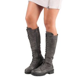 SDS Women's lace-up boots grey 1