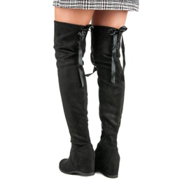 Bestelle Black Thigh-boots On Wedge 2