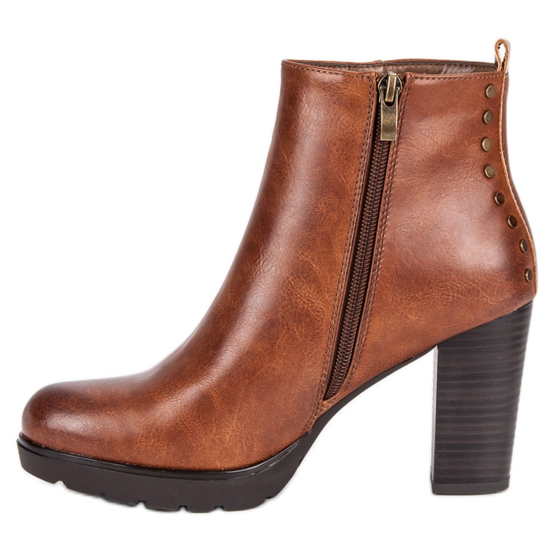 Filippo Brown Booties On A Post 1