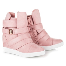 Pink wedge sneakers 1