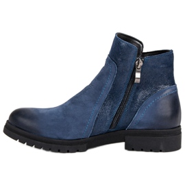 Comfortable leather VINCEZA boots blue 1 Comfortable leather VINCEZA boots blue 1