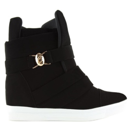 Black women's sneakers H6507 black 1