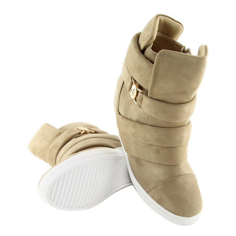 Women's beige sneakers H6507 Camel 1