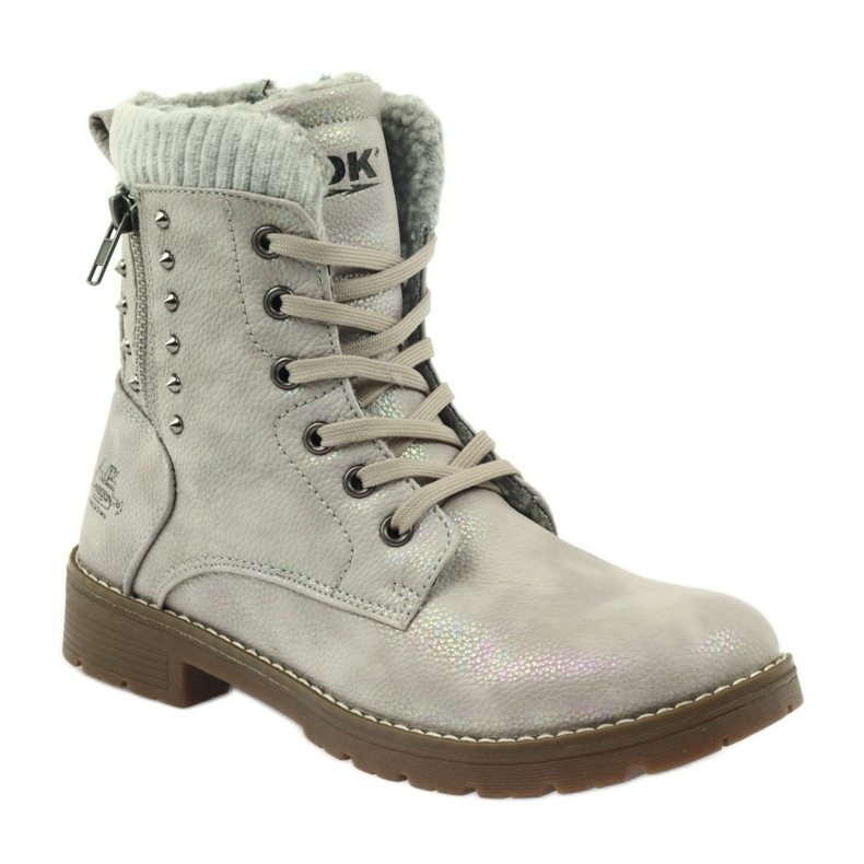 DK Timberki boots on gray pearl fur grey 1