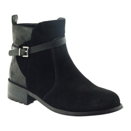 American Club American ankle boots winter boots suede leather black 1