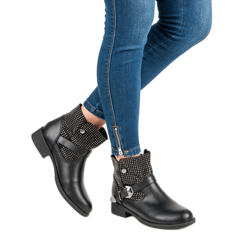 Women's rock boots black 1