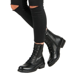 Filippo Tied Worker Boots black 1