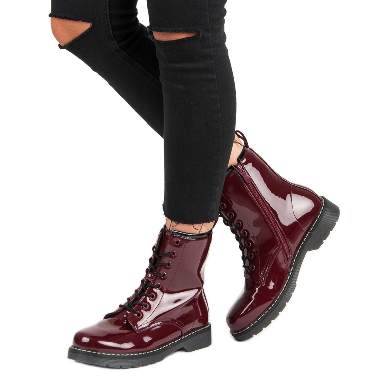 Maroon vinceza boots red 1