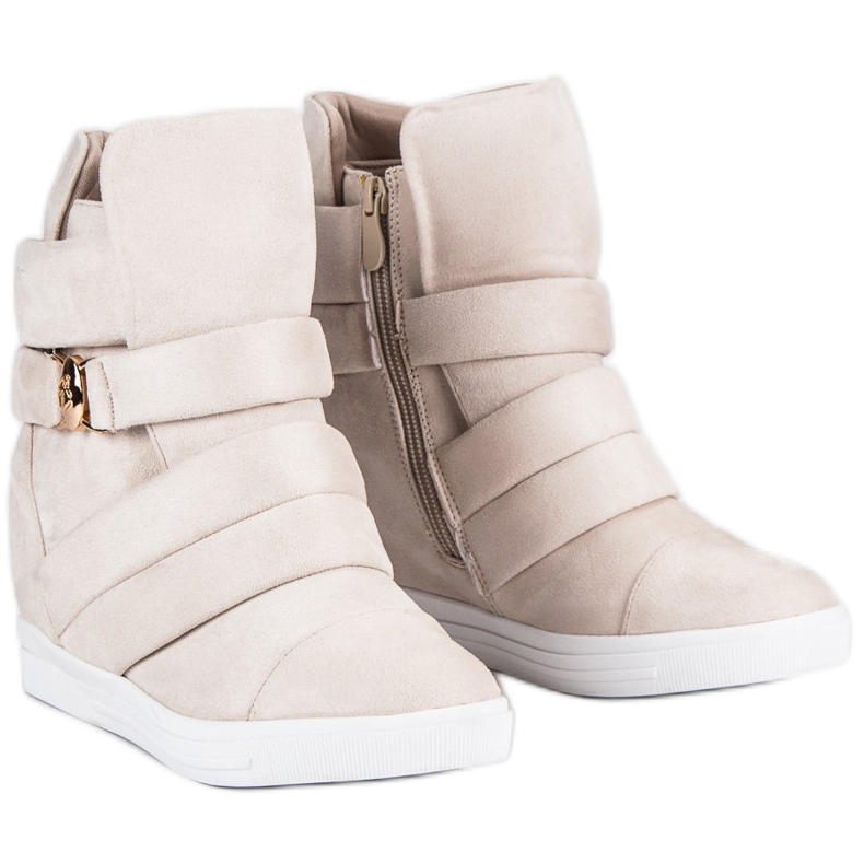 Beige wedge sneakers 1