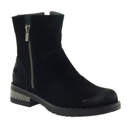 American Club American ankle boots winter suede boots black 1