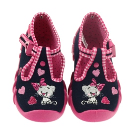 Befado children's shoes 110p330 slippers navy blue pink 4