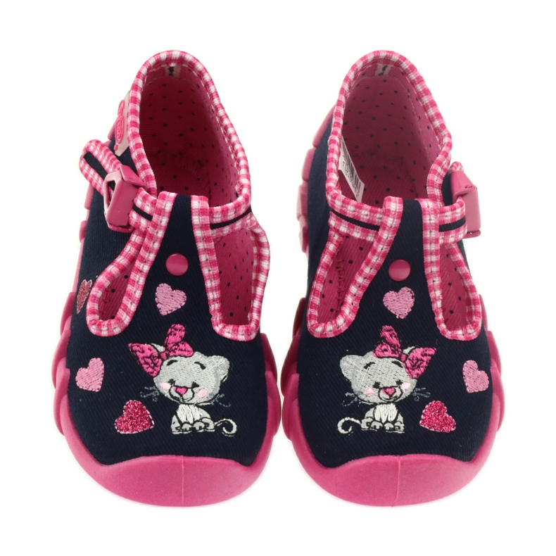 Befado children's shoes 110p330 slippers navy blue pink 4