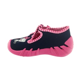 Befado children's shoes 110p330 slippers navy blue pink 2