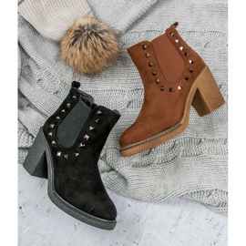 Bestelle Suede ankle boots on the post black 1