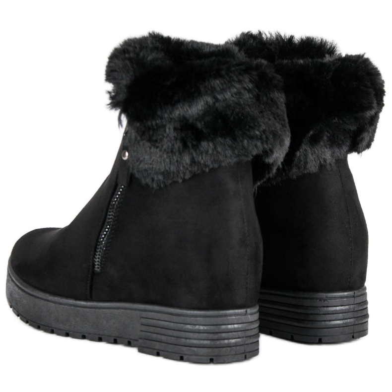 Lucky Shoes Black wedge boots 2