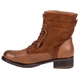 Boots with a zipper brown 1