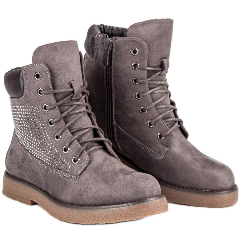 Bestelle Suede Trappers On A Slider grey 1