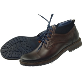 Brown men's ankle boots Nikopol 686 with zipper 4