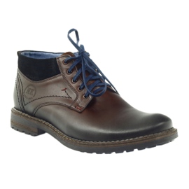 Brown men's ankle boots Nikopol 686 with zipper 1